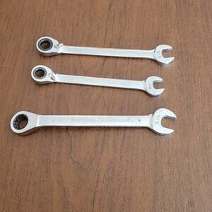 Vintage GearWrench Set of 3 Reversible SAE Ratchet Wrenches 9/16", 5/8", 1/2".